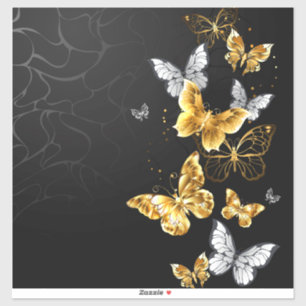 Gold and white butterflies