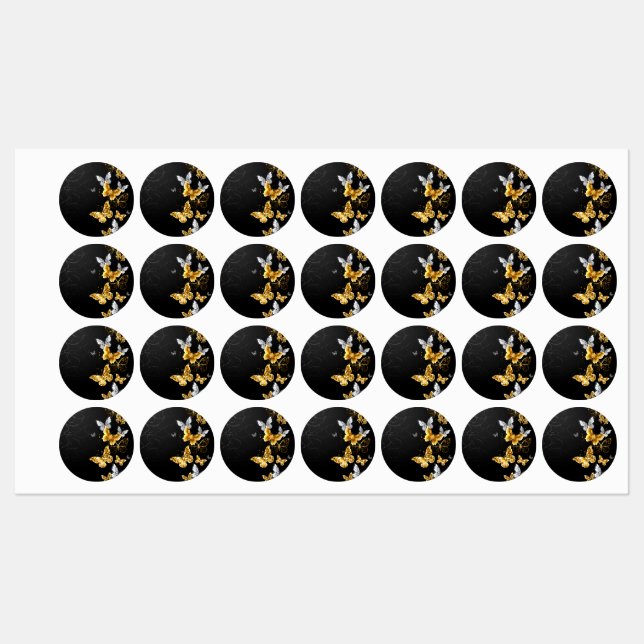 Gold and white butterflies (Sheet)