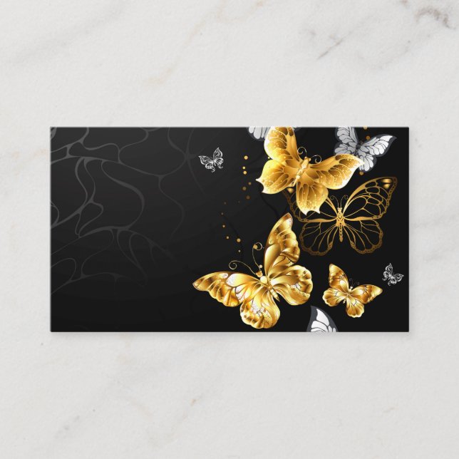 Gold and white butterflies advice card (Front)