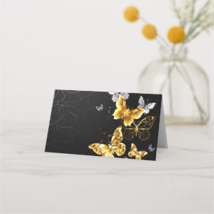 Gold and white butterflies appointment card