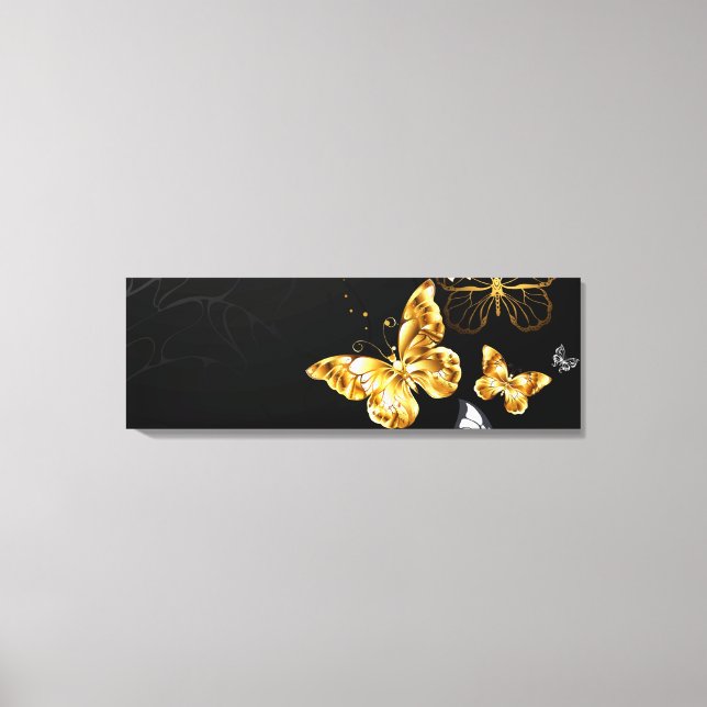 Gold and white butterflies canvas print (Front)