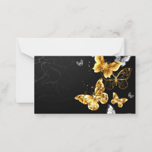 Gold and white butterflies card