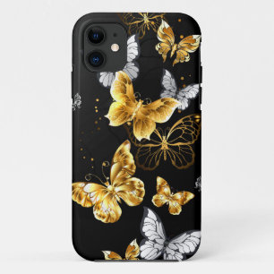 Gold and white butterflies Case-Mate iPhone case
