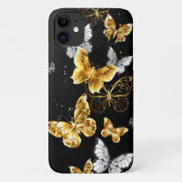 Gold and white butterflies