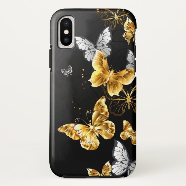 Gold and white butterflies Case-Mate iPhone case (Back)