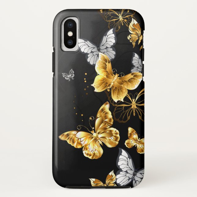 Gold and white butterflies Case-Mate iPhone case (Back)