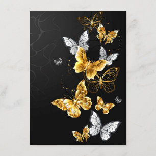 Gold and white butterflies enclosure card