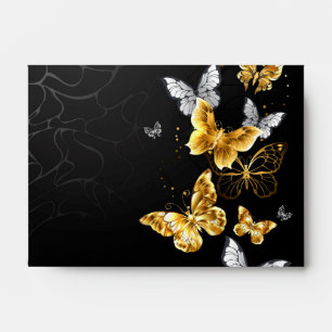 Gold and white butterflies envelope