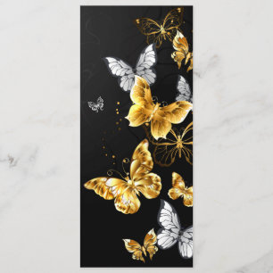 Gold and white butterflies menu