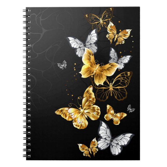 Gold and white butterflies notebook (Front)