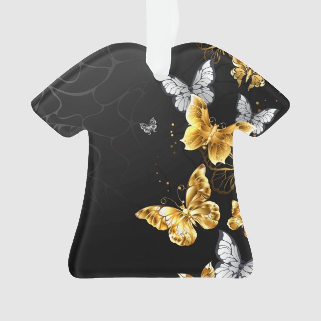 Gold and white butterflies ornament (Front)
