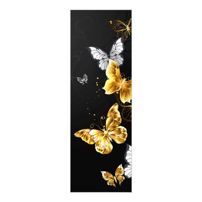 Gold and white butterflies photo print (Front)