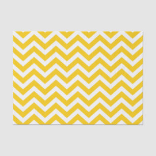 Gold and White Chevron Pattern Tissue Paper
