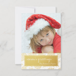 Gold and White Christmas Holiday Photo Card