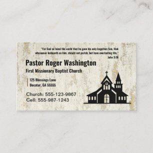 Gold and White Church Pastor Business Card