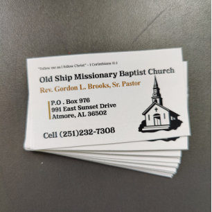 Gold and White Church Pastor Business Card