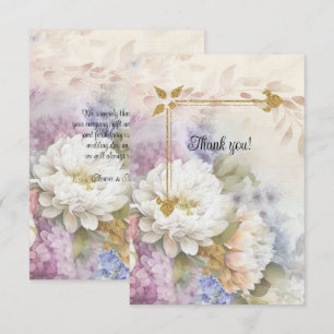 Gold and White Dahlias Candlelight Thank You Card