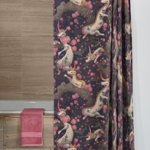 Gold and White Dragons with Cherry Blossoms Shower Curtain