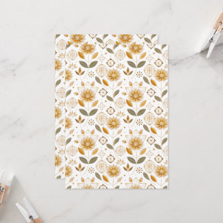 Gold and White Floral seamless pattern   Invitation