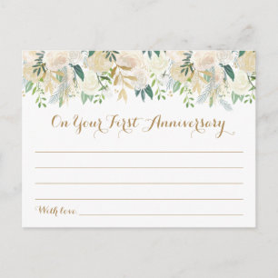 Gold and White Flower Wedding Time Capsule Cards