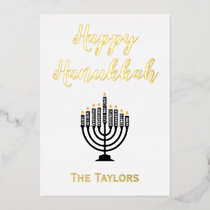 Gold and White Hanukkah Menorah 
