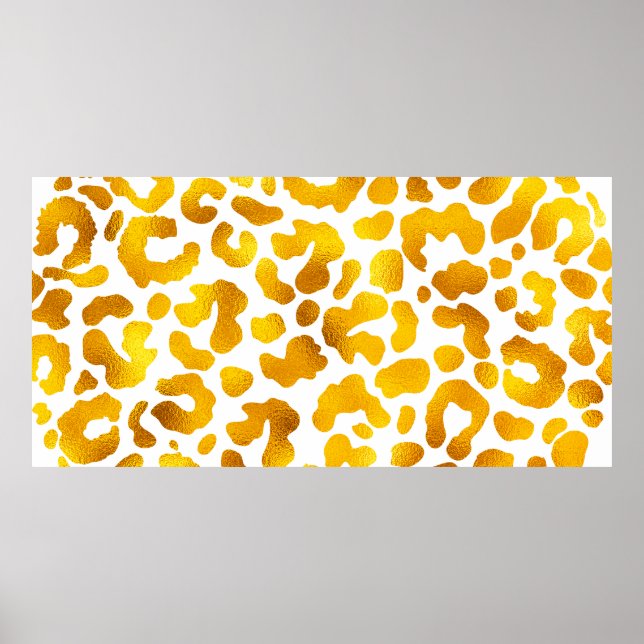 Gold and White Leopard Print: Luxurious and Chic  Poster (Front)