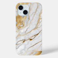 Gold and White Marble Abstract