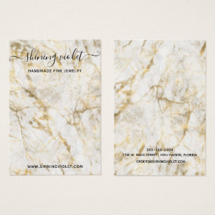 Gold and White Marble Earring & Necklace Display 