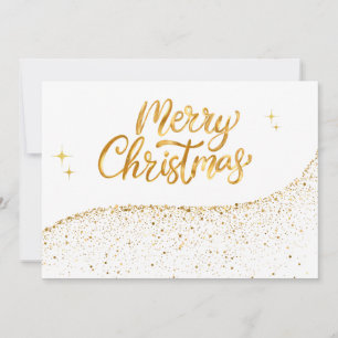 Gold and White Minimalist Festive Christmas Holiday Card