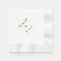 Gold and White Modern Coined Wedding Cocktail