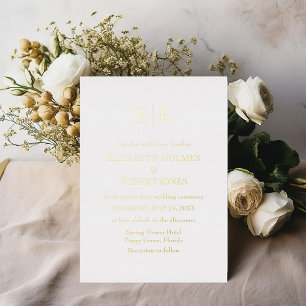 Gold and White Monogram Custom Photo Wedding 