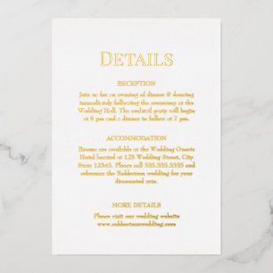 Gold and White Monogram Wedding Details