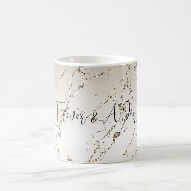 Gold and White Ombre Marble Glitz Coffee Mug (Center)