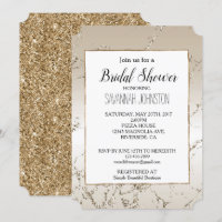 Gold and White Ombre Marble Glitz