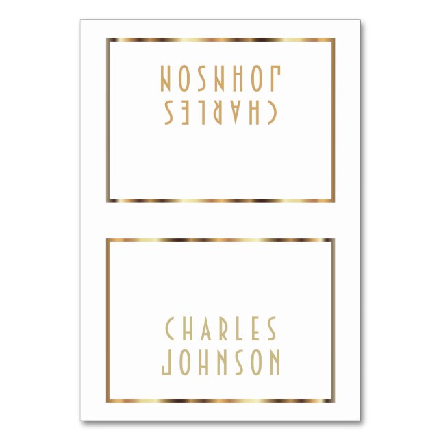 Gold and White  - Place Cards (Front)