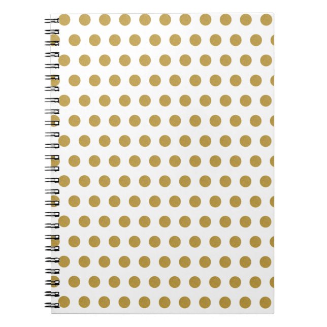 Gold and white Polka dots  Notebook (Front)