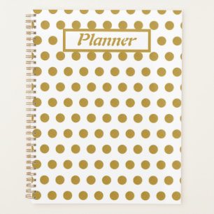 Gold and white Polka dots Planner