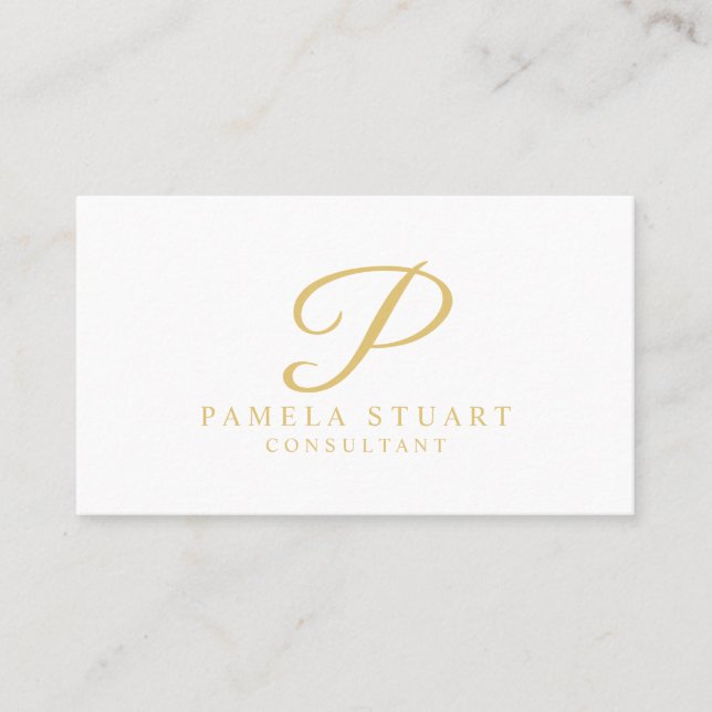 Gold and White Professional Appointment Card (Front)