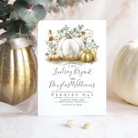 Gold and White Pumpkins Rustic Modern Fall Wedding Invitation<br><div class="desc">Fall wedding invitations feature charming handpainted gold and white pumpkins</div>
