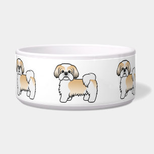 Gold And White Shih Tzu Cute Cartoon Dog