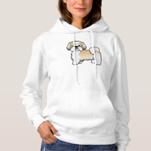 Gold And White Shih Tzu Cute Cartoon Dog Hoodie