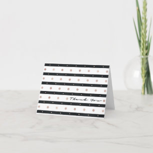 Gold and White Stripe Thank You Card