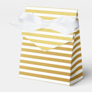 Gold and White Striped Favour Box