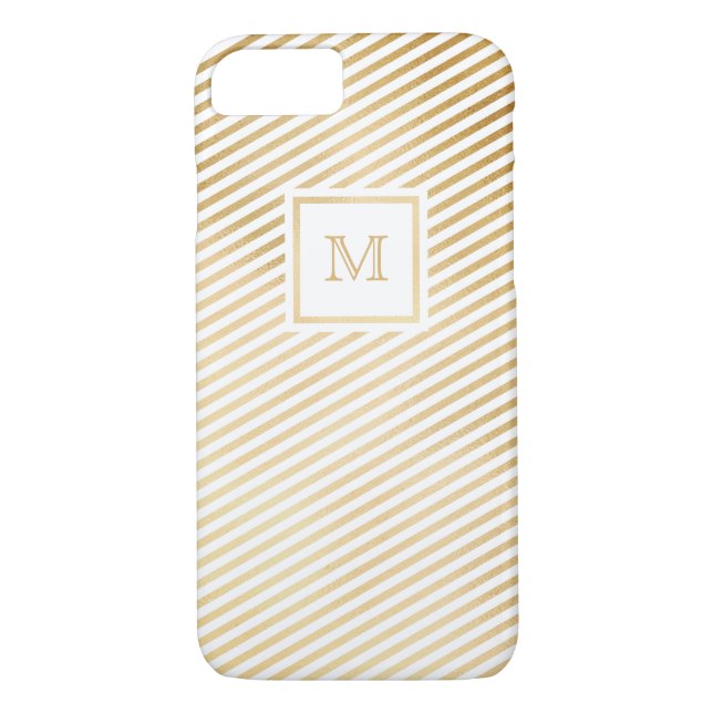 Gold and white striped Phone case (Back)