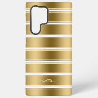 Gold and  White Stripes Pattern