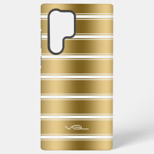Gold and  White Stripes Pattern Samsung Galaxy Case