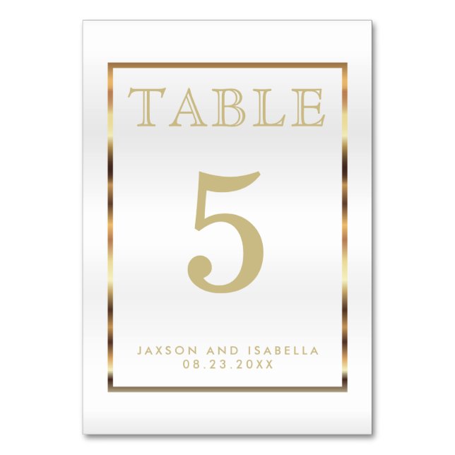 Gold and White - Table Card (Front)