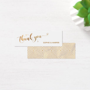 Gold and White Thank You Calligraphy w/ Hearts