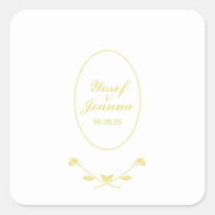 Gold and White Wedding Stickers