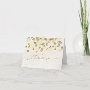 Gold and Yellow Confetti Thank You Card